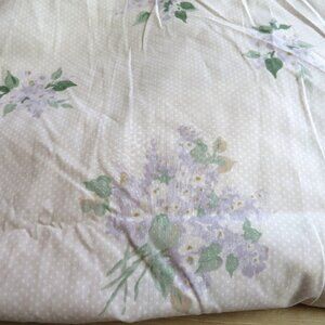 New Vintage Thomaston Cal King Fitted Sheet Light Gray Polka Dot Lavender Floral